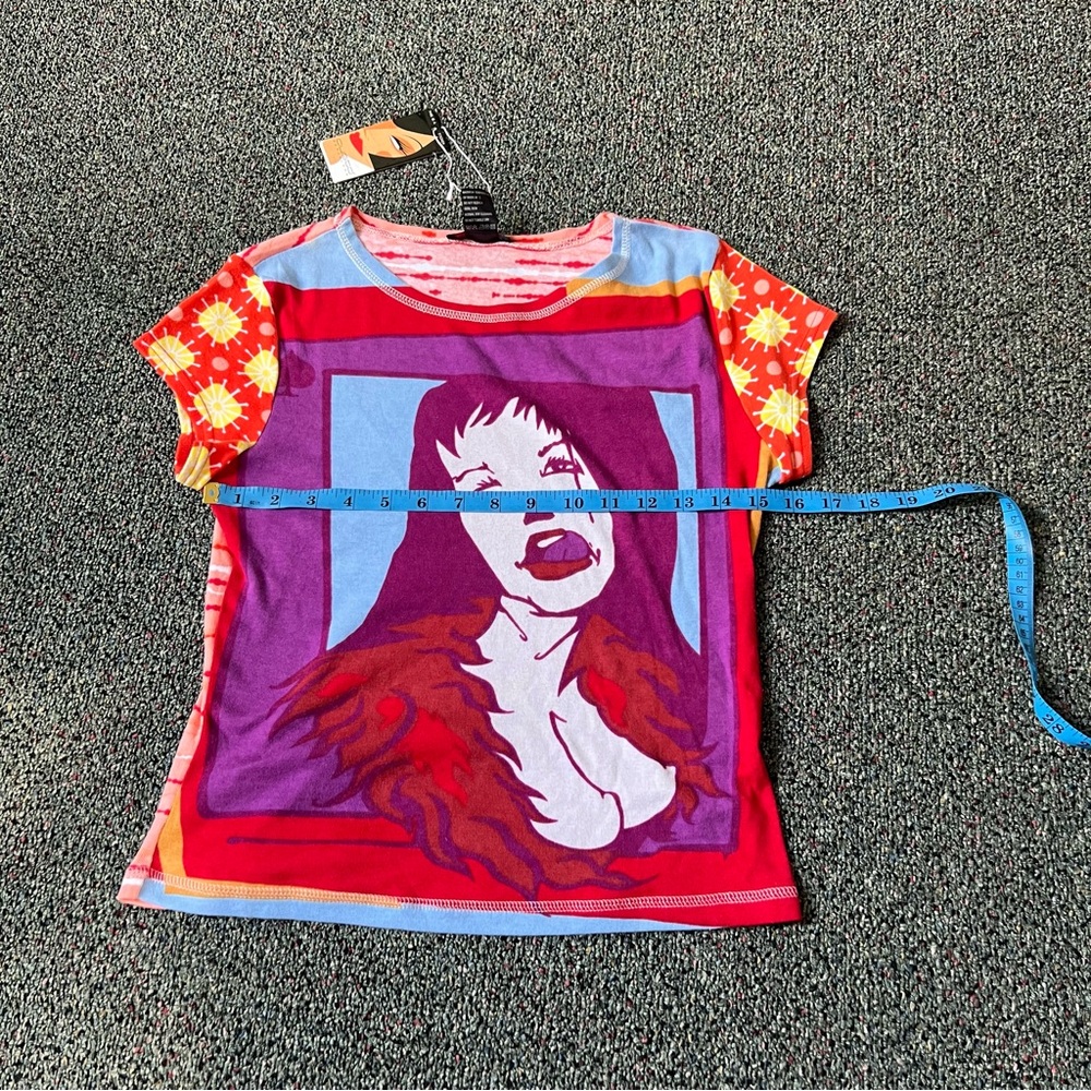 CUSTO BARCELONA Y2K Vintage Bright Funky Colorful Pop Art Short Sleeve T-Shirt M - Picture 13 of 15